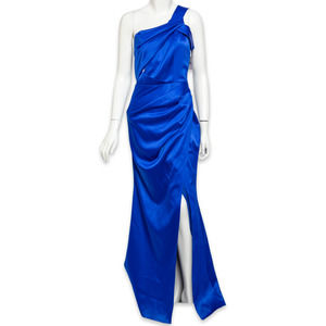 Laundry Women's Cobalt Blue One Shoulder Slit Gown - New - Size 8